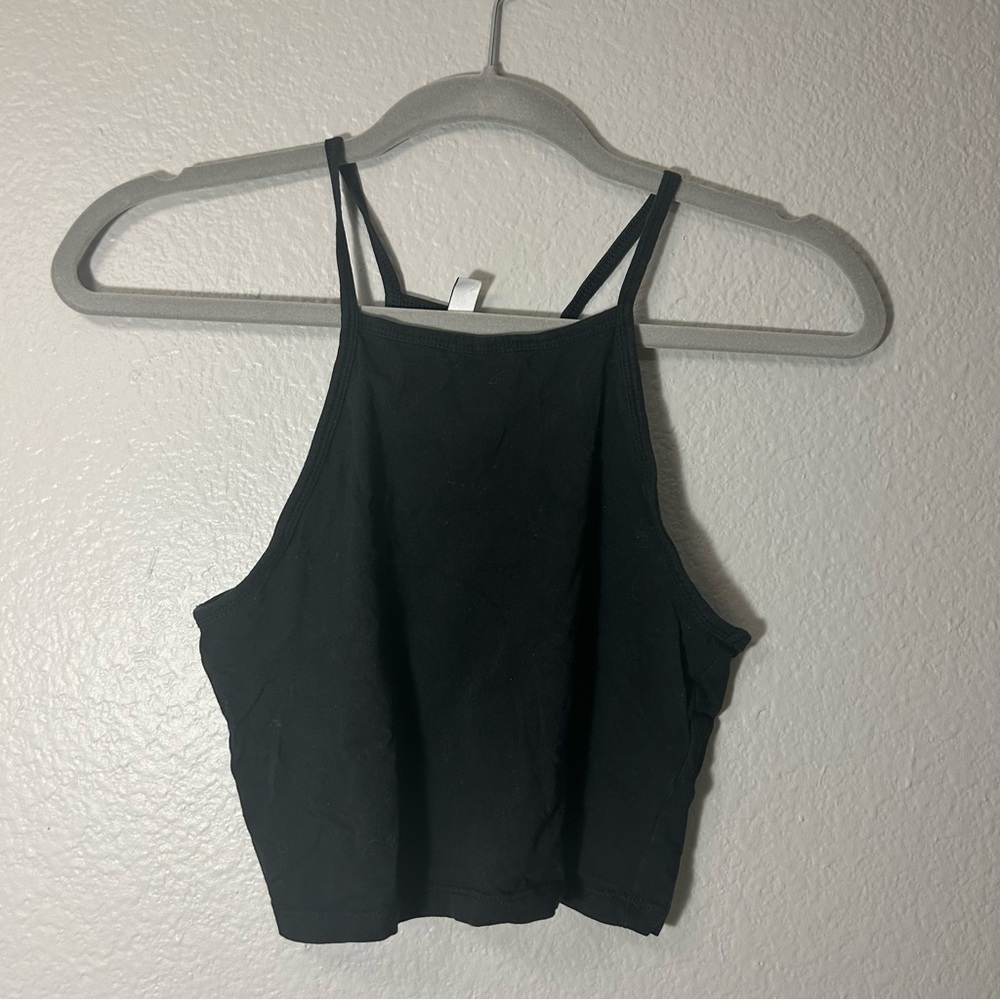 H&M halter crop top in black